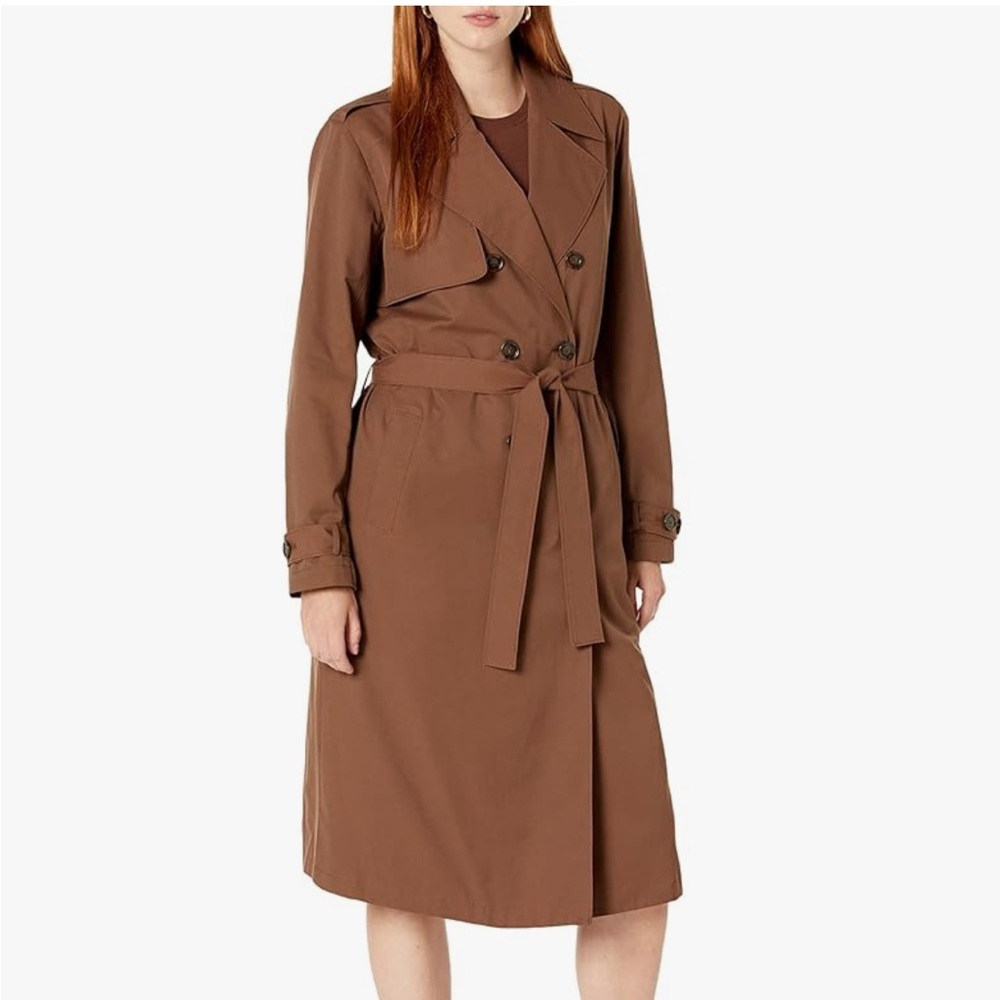 Amazon The Drop Trench Coat Brown Size Small
